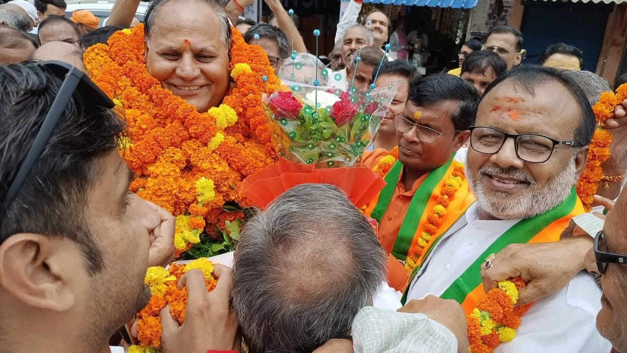 Reception for the BJP Regional General Secretary at the district office.