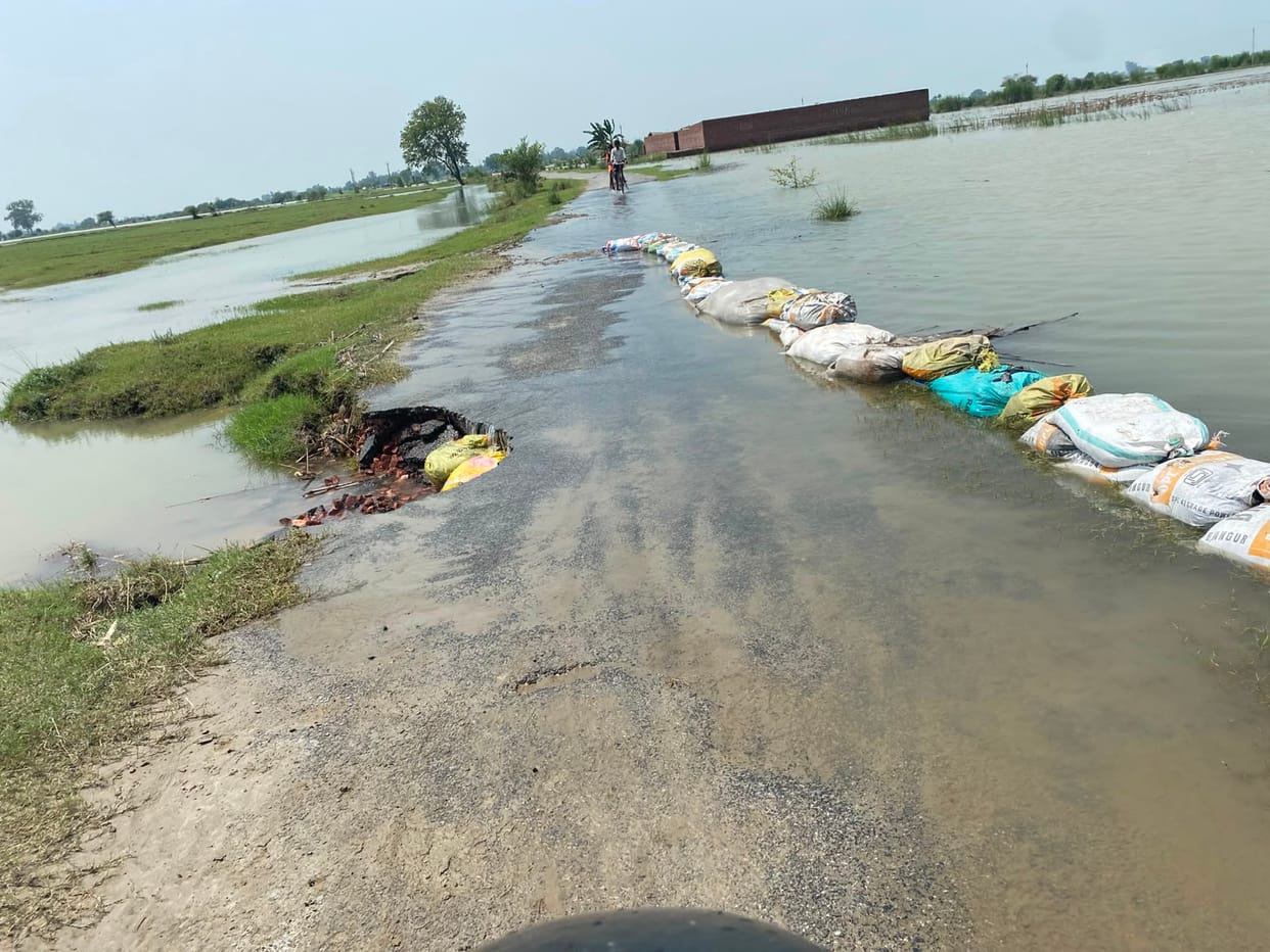 Floodwaters are entering homes, making life difficult.