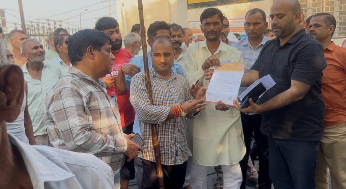 Villagers staged a protest at the Govindpuri electrical substation.