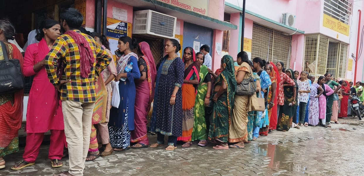 Crowd and queues at the district hospital OPD