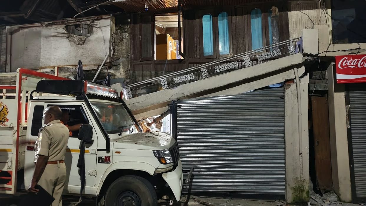 Jeep lost control after encountering cattle, rammed into shop