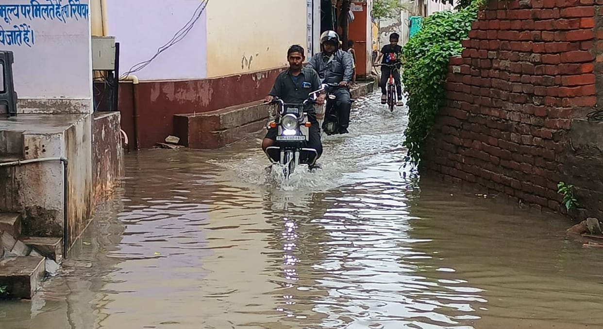 Waterlogging in several parts of the city.