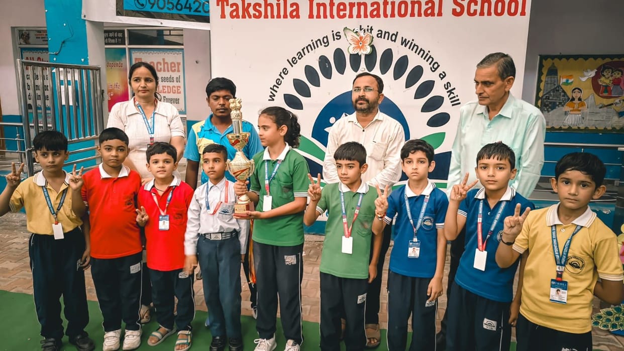 Takshshila International School takes first place in the roller skating championship.