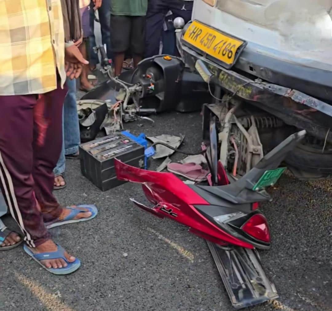 Young woman riding a scooter critically injured after being hit by a speeding pickup truck.