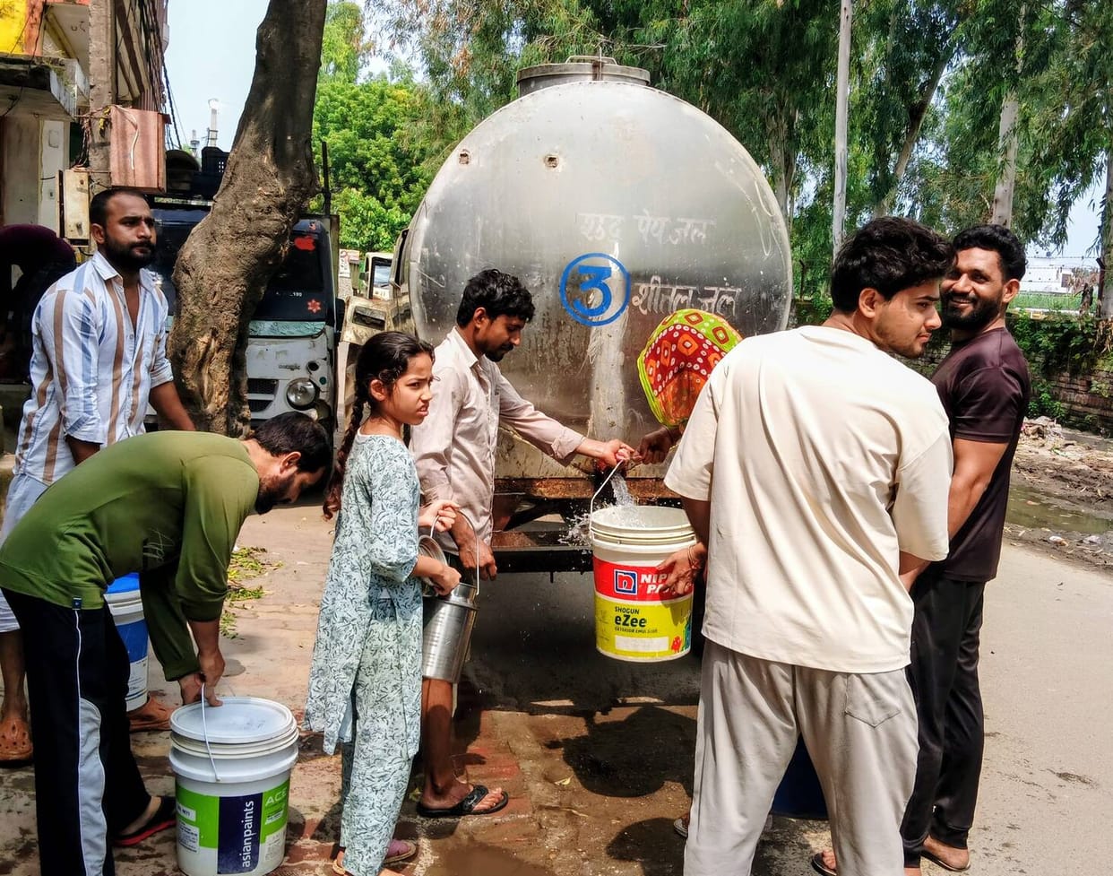Water supply disrupted due to pipeline repair.