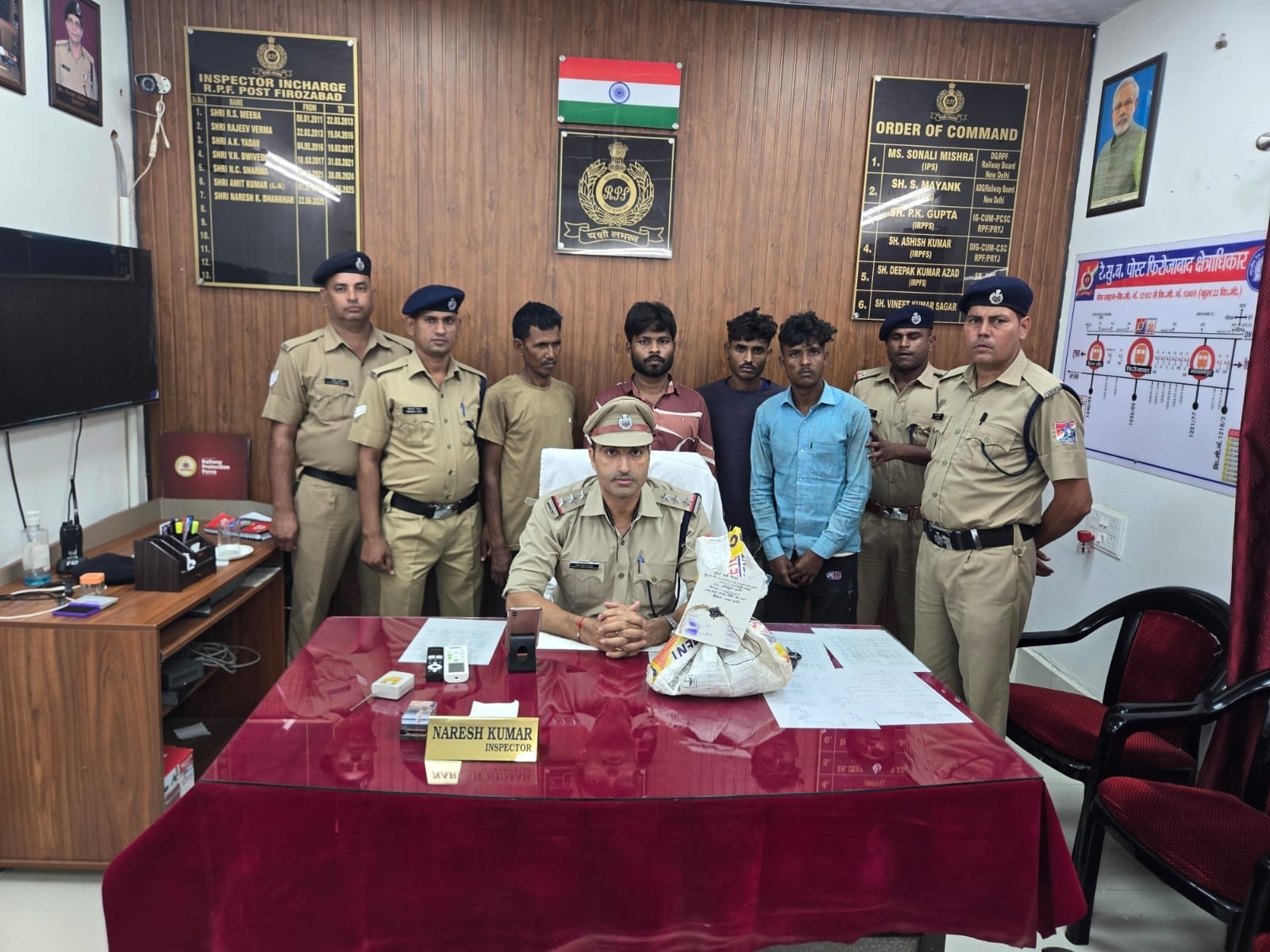 आरपीएफ की गिरफ्त में आरोपी। स्त्रोत: आरपीएफ