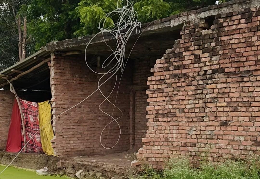 Pukka wall collapsed after a deep pit was dug next to the house
