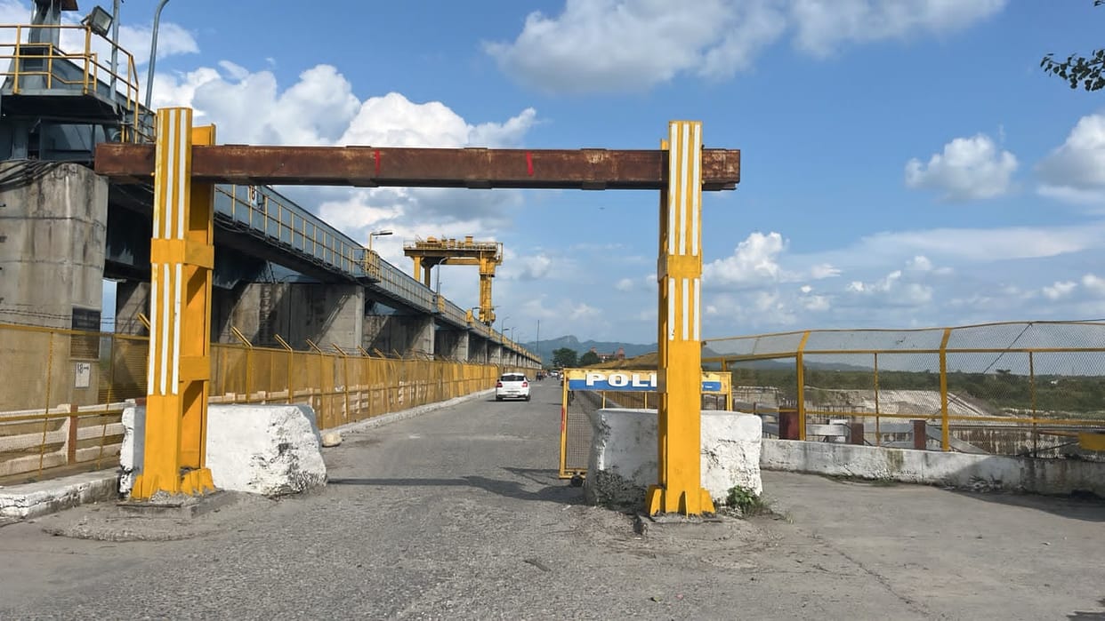 10-foot-high iron angles installed on the barrage bridge