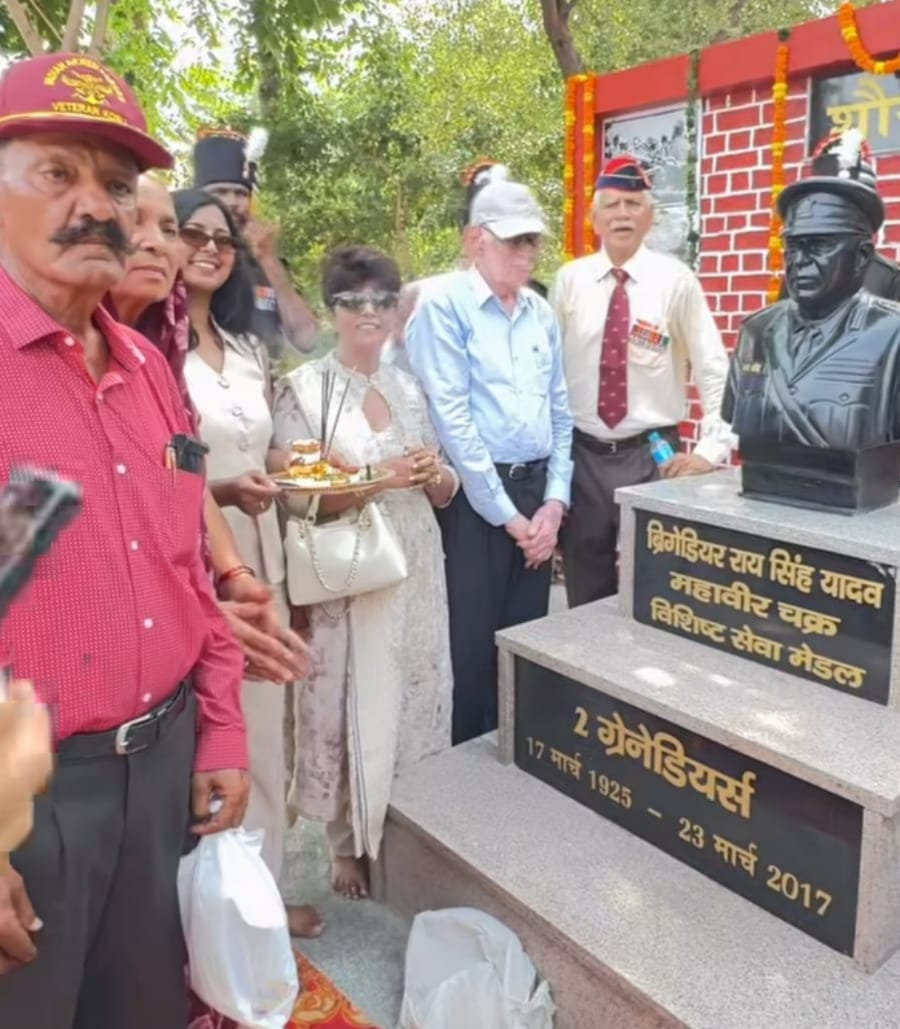 Inauguration of the memorial honoring the valour of 'Nathula Tiger' Brigadier Rai Singh Yadav in Kosli.