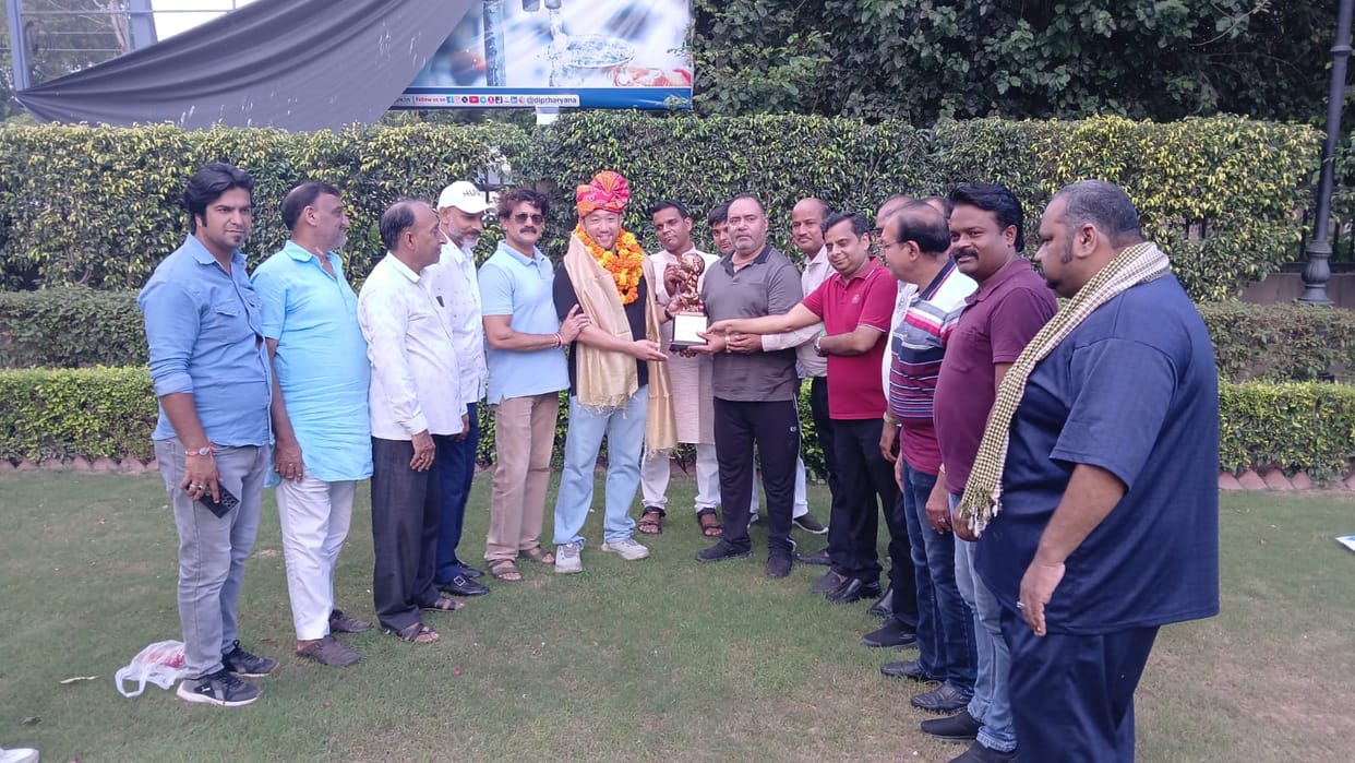 Former Mr. Malaysia Teo Show Kang welcomed in Rewari.