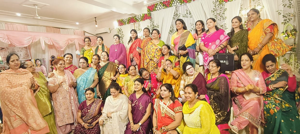 Women enthralled the audience with dance and Kajri at the Teej festival.