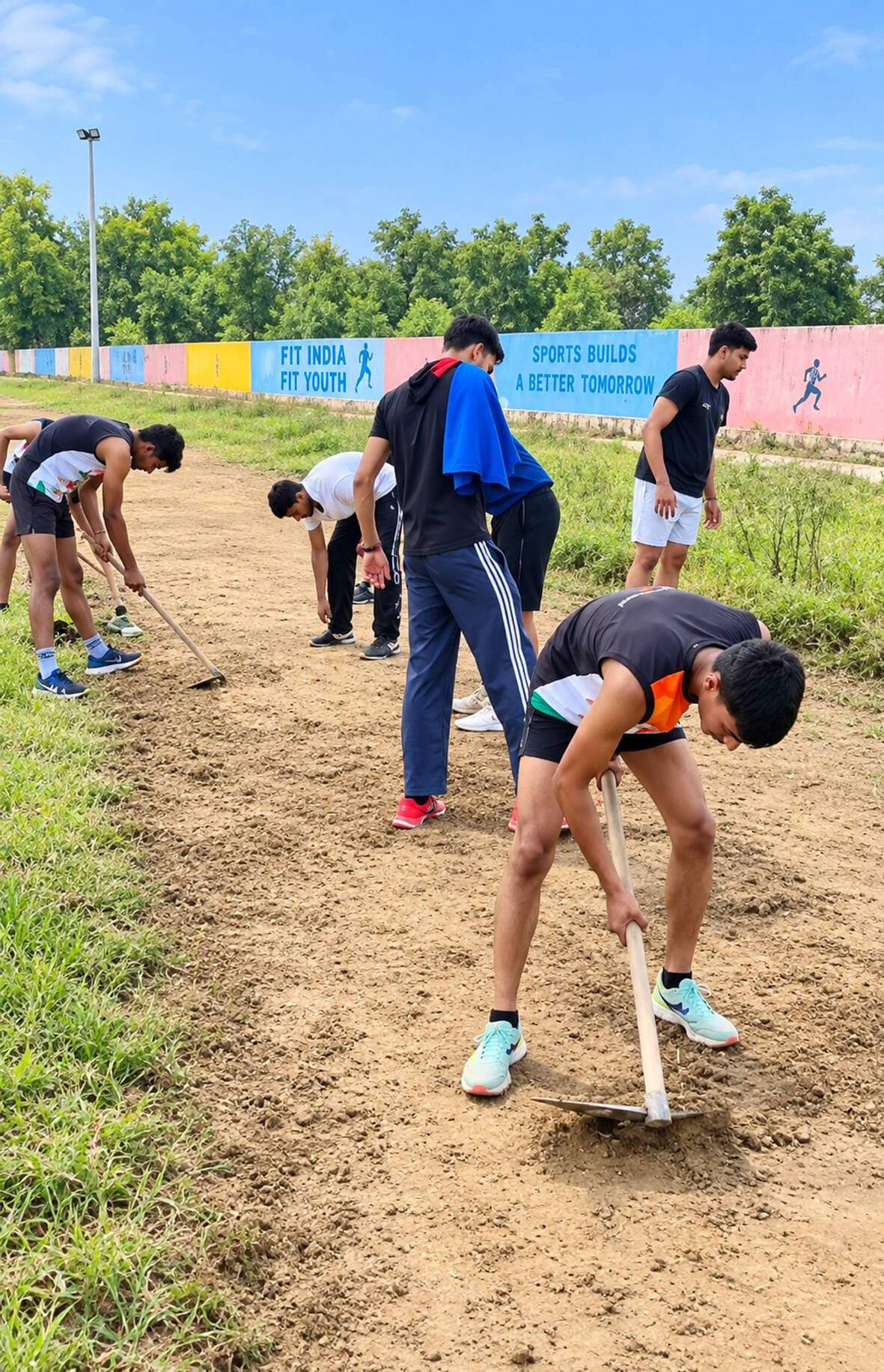 170 players carried out a cleanliness drive at the Sadhaura Sports Stadium