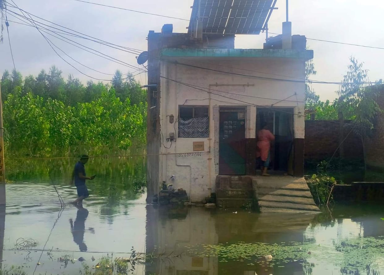 Water levels of the Garra and Khannaut rivers are receding.