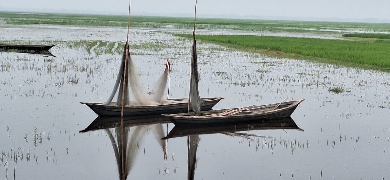 Floodwaters reach Dharmpur Bishanpur village; waterlogging on 24 roads