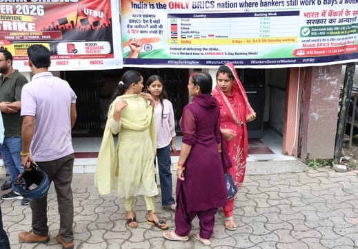 Bank employees' strike inconveniences consumers.