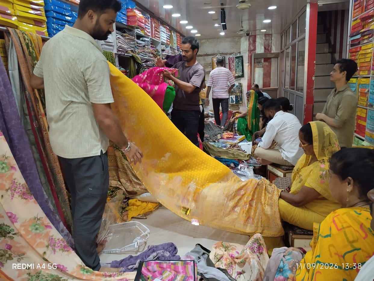 High demand for the color green in Teej shopping; organza fabric also proving popular.