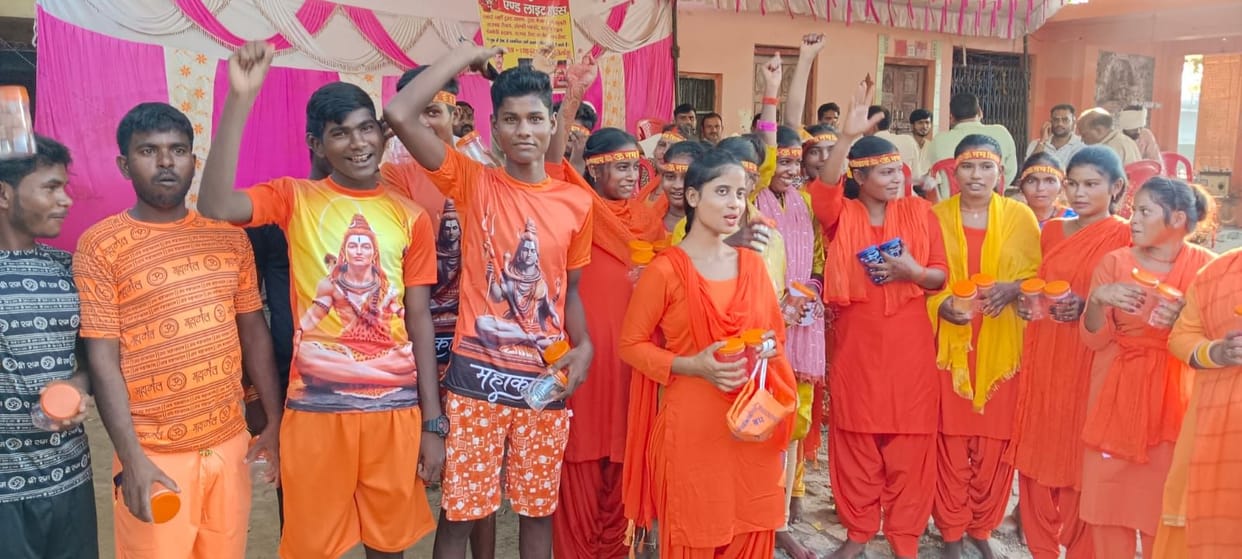 The entire district was immersed in a saffron hue