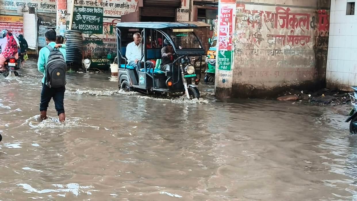 Roads got waterlogged after half an hour of rain.