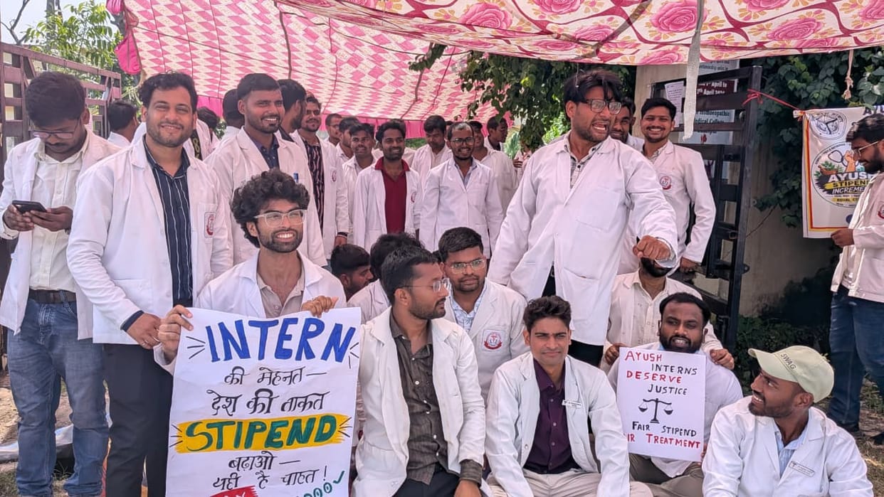 BHMS interns and students have locked the OPD and are on an indefinite strike.