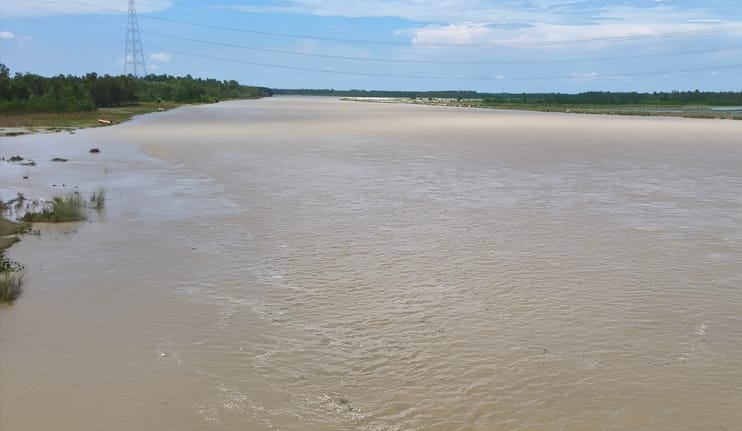 शाहबाद में रामगंगा का जलस्तर। संवाद