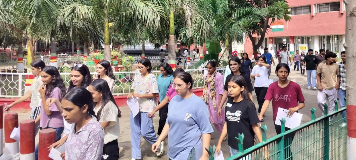 684 candidates appeared for the exam at Sant San Bhagat College and 298 at CRSU.
