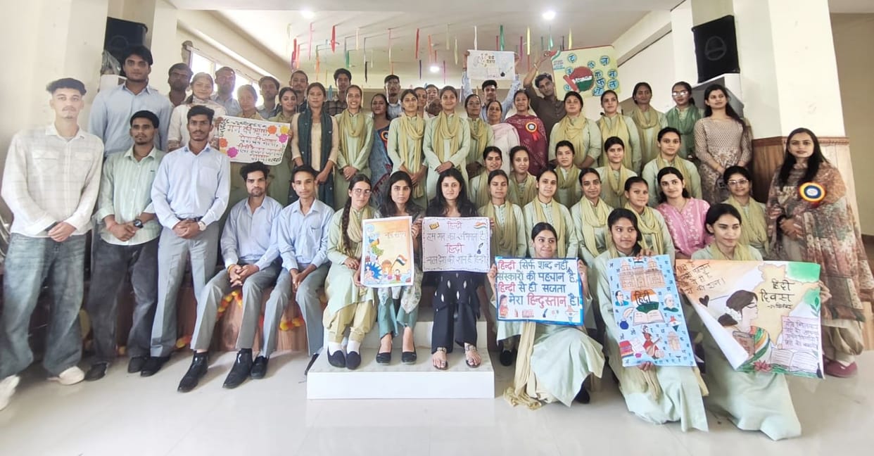 Lessons taught on the importance of Hindi and cultural heritage.