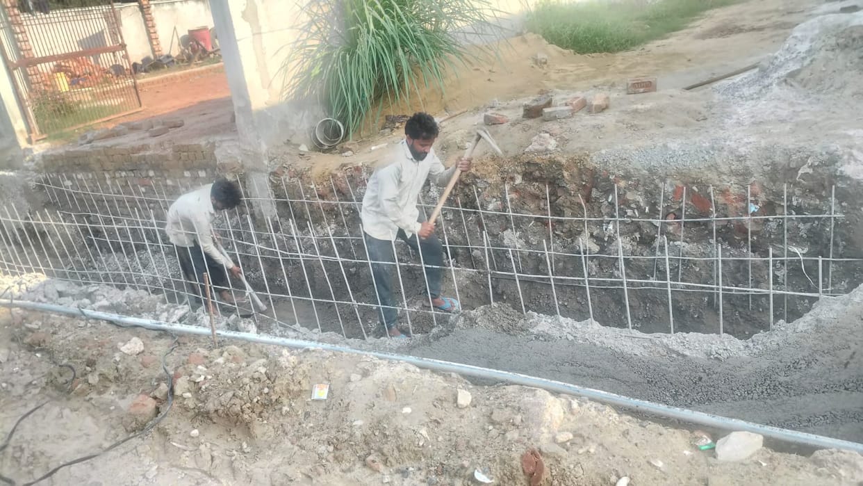 Drain demolished following complaint; construction begins.