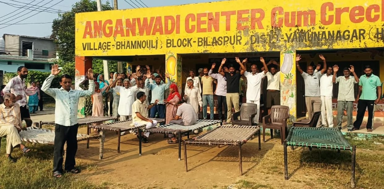 Uproar over Anganwadi operations at the village meeting place; villagers lock the premises