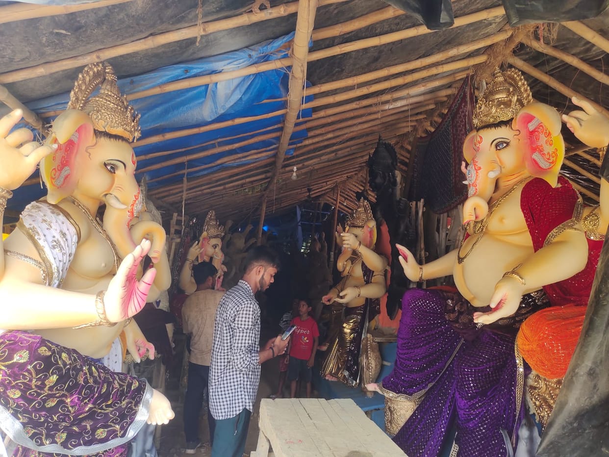 Prices of Ganesha idols have risen by 10 percent compared to last year.