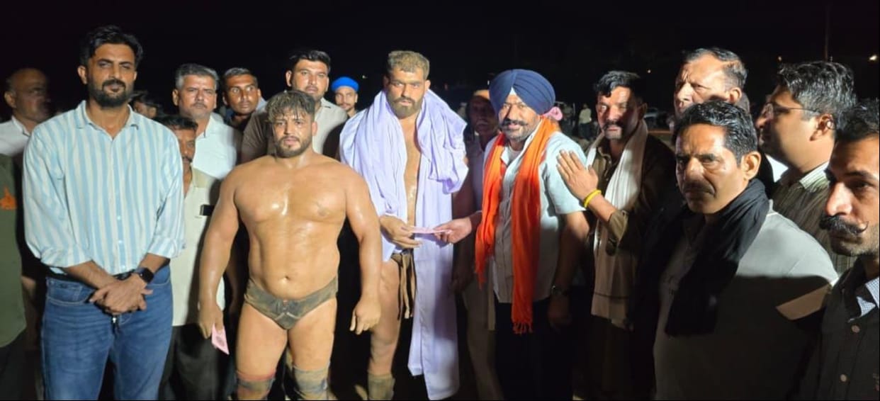 Chandigarh's Ashish won the wrestling match at Dhana.