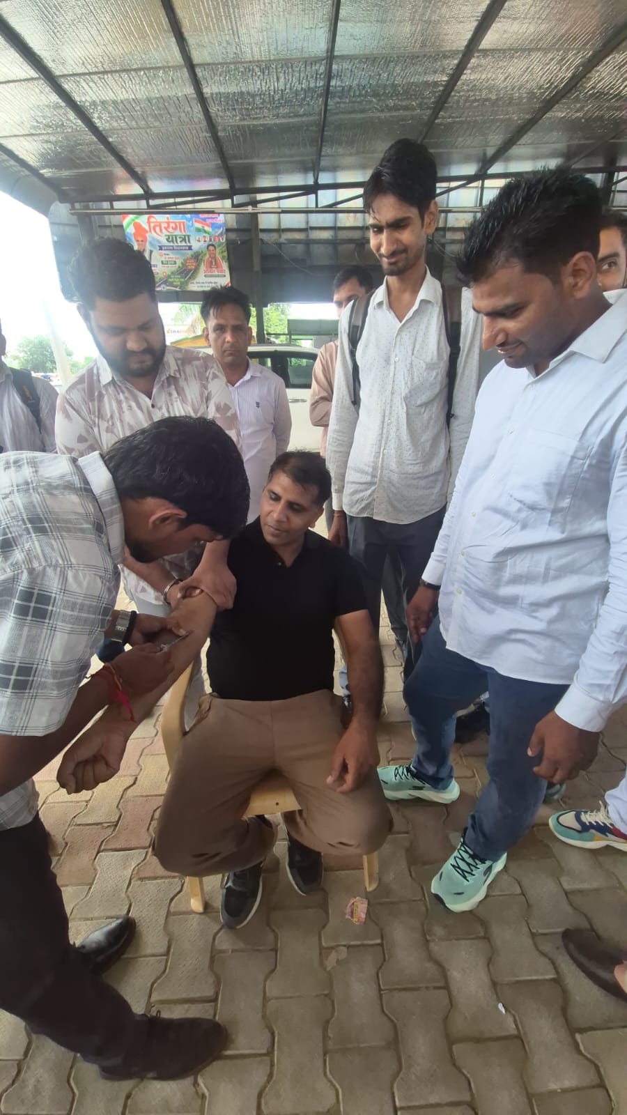 CPLO Association submits memorandum written in blood to the Panchayat Minister.