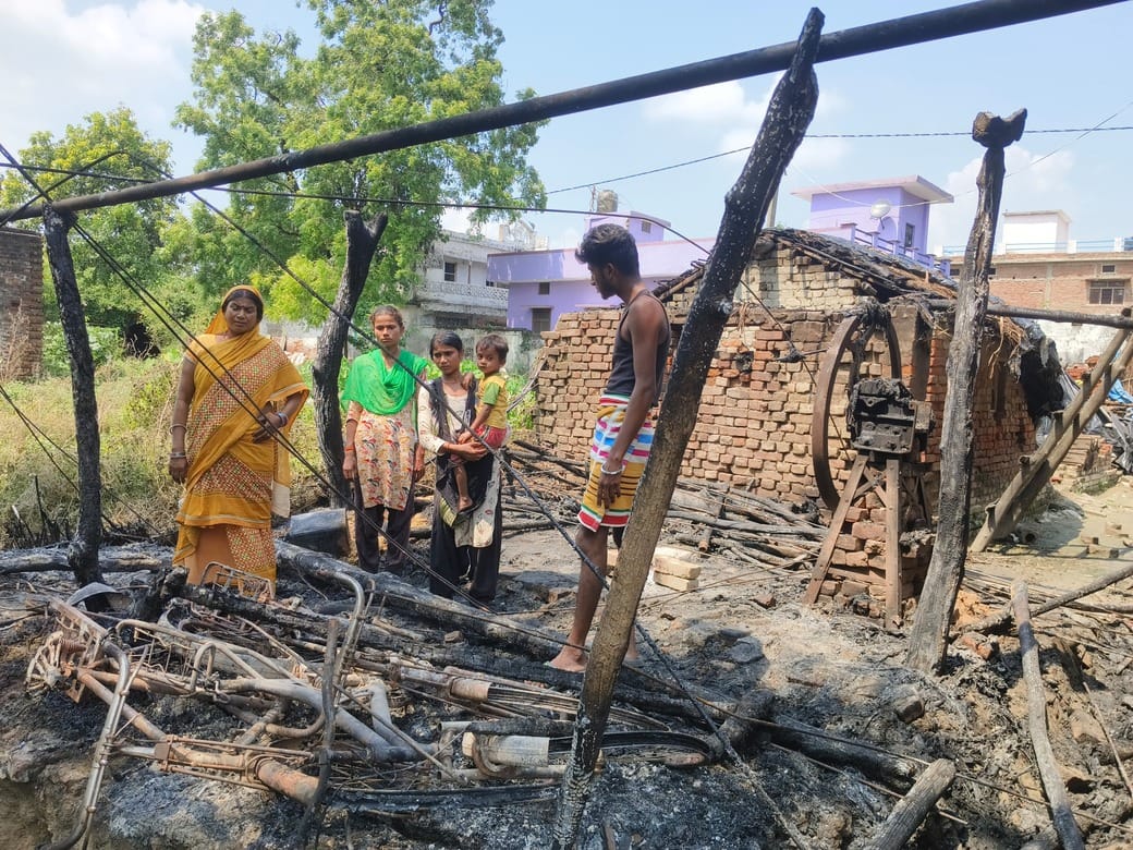A hut caught fire while cooking, destroying items for the daughter's wedding.