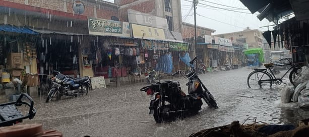 Relief from humidity; heavy rain makes the weather pleasant.