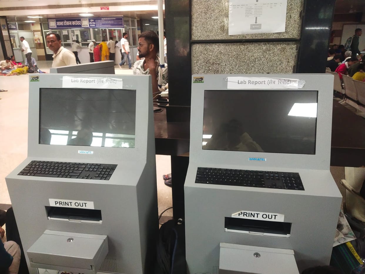 Kiosk machines at KGMU's OPD out of order, patients left waiting in queues