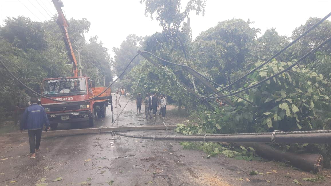 Waterlogging caused by rain; water receded in four hours