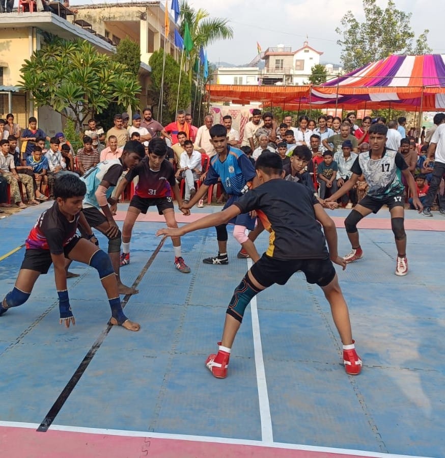 Under-14 district-level sports competition begins at Baihal School.