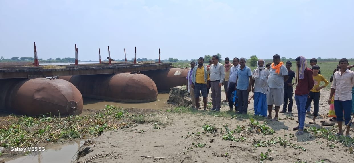 Carcasses of seven buffaloes retrieved from pontoon bridge; death caused by suffocation.