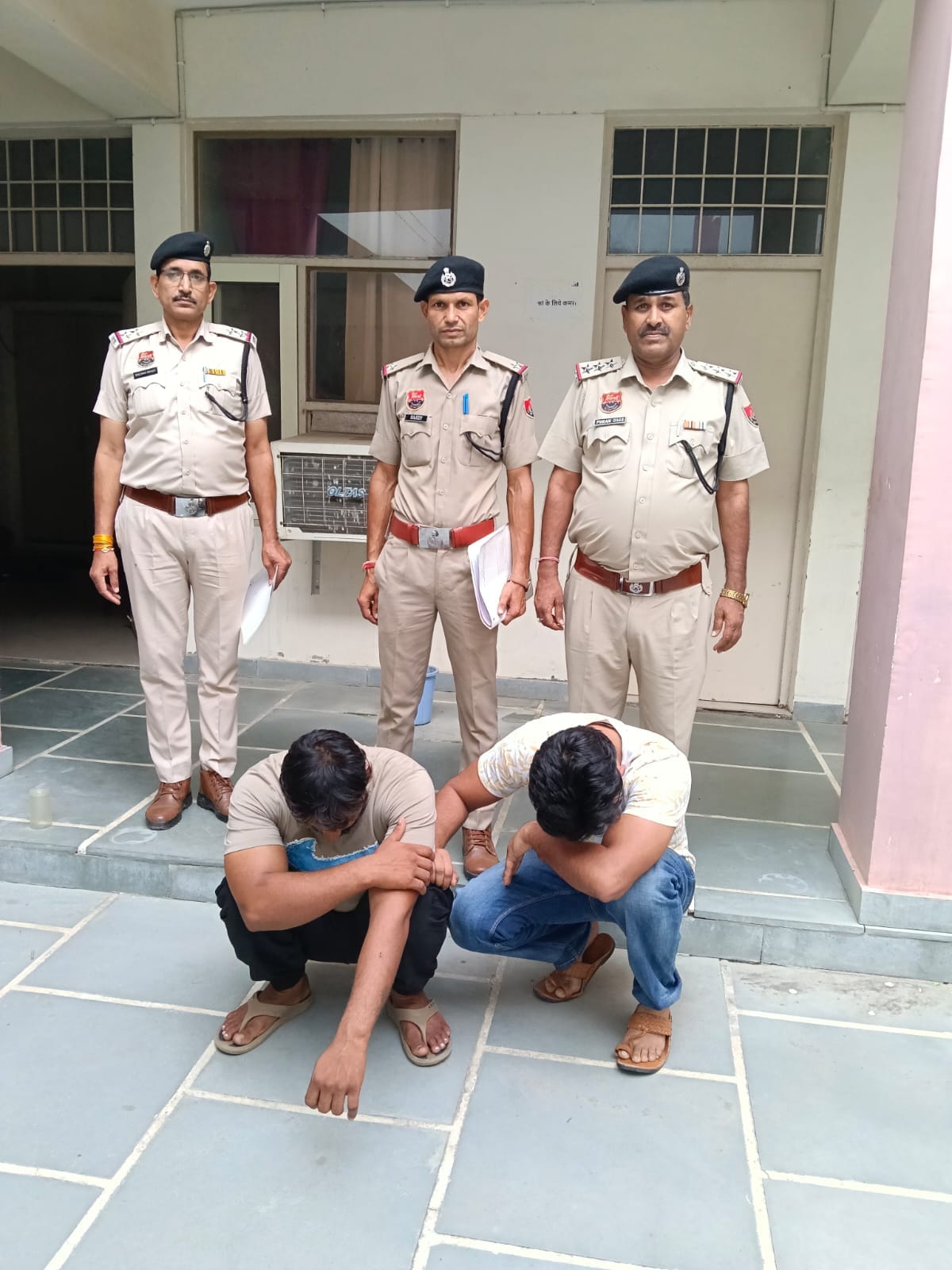 Two accused arrested in extortion and assault case.