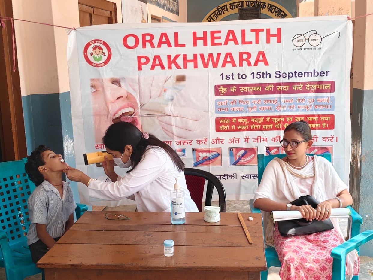 Children received information about dental hygiene.