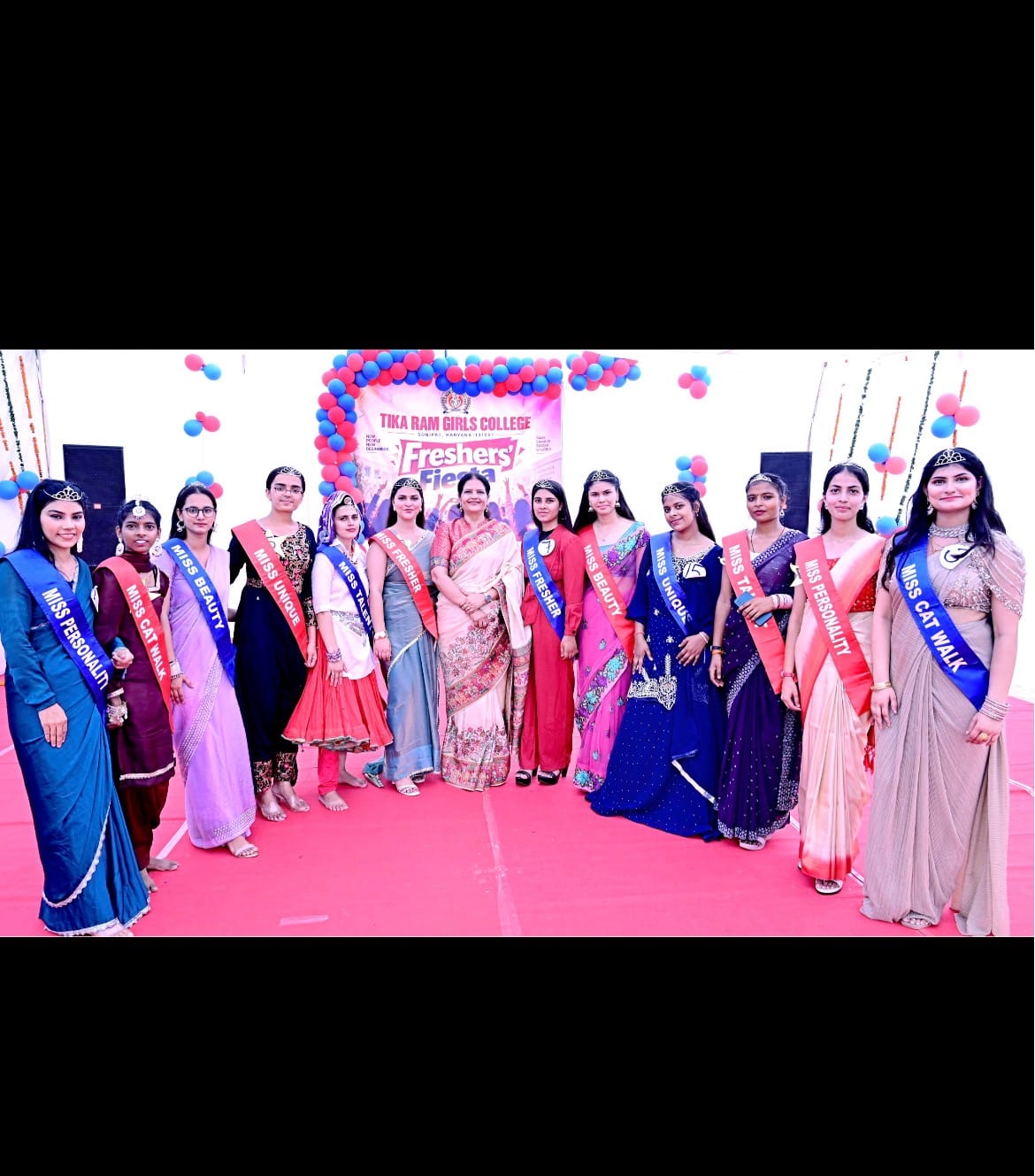 Harshita and Anu named 'Miss Beautiful' at the fresher's party.