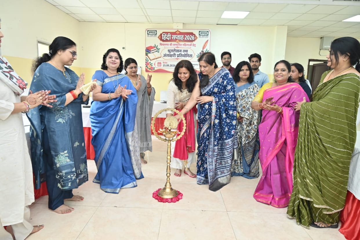 Handwriting competition at IFFCO as part of Hindi Week