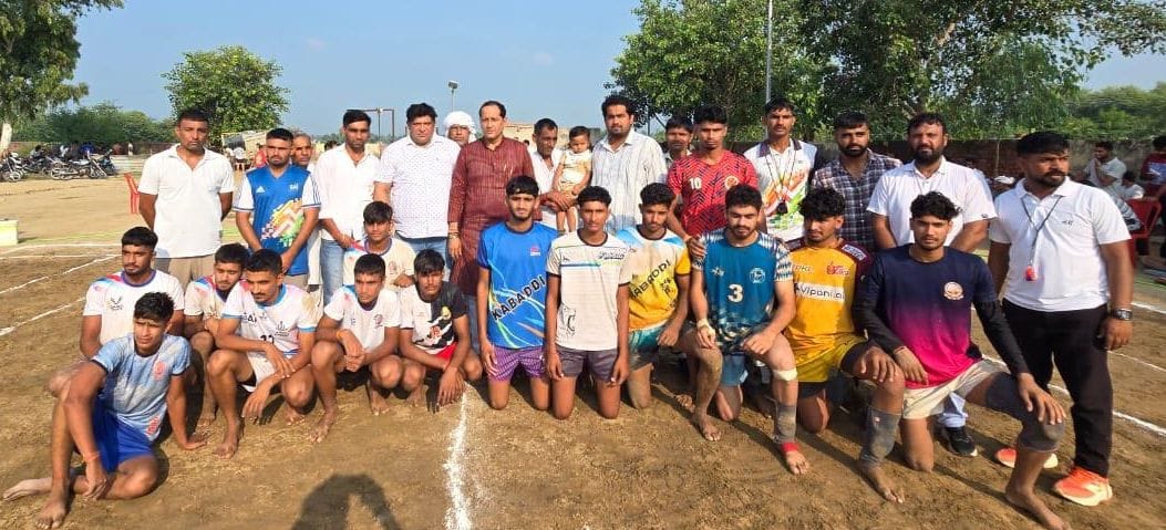 Bhim Stadium team triumphs in district-level junior kabaddi competition.