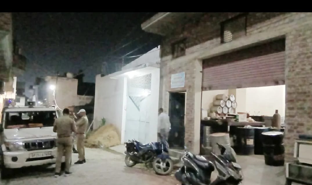 SIB raids Ujhani-based mentha trader's bungalow and warehouse; documents seized.