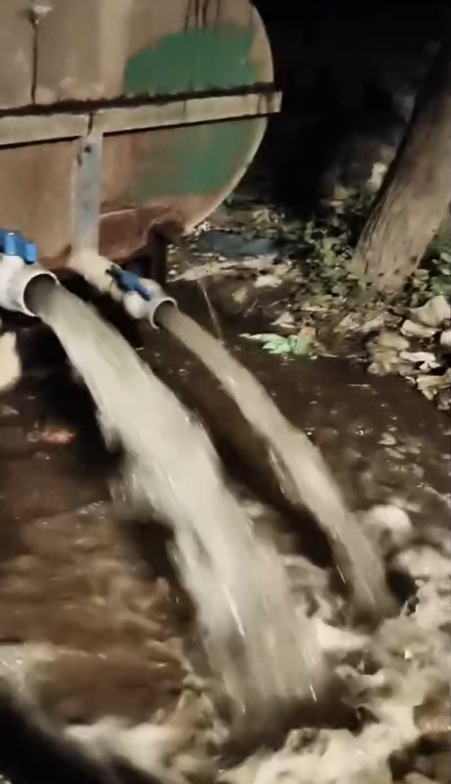STP shut down, sewage flowing in the open.