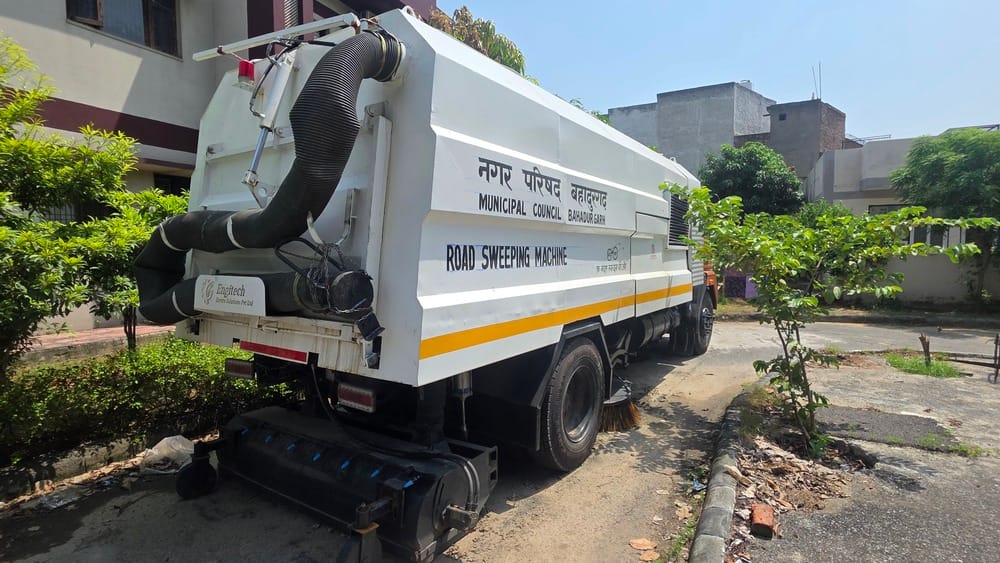 Road-sweeping machine stuck in registration hurdles