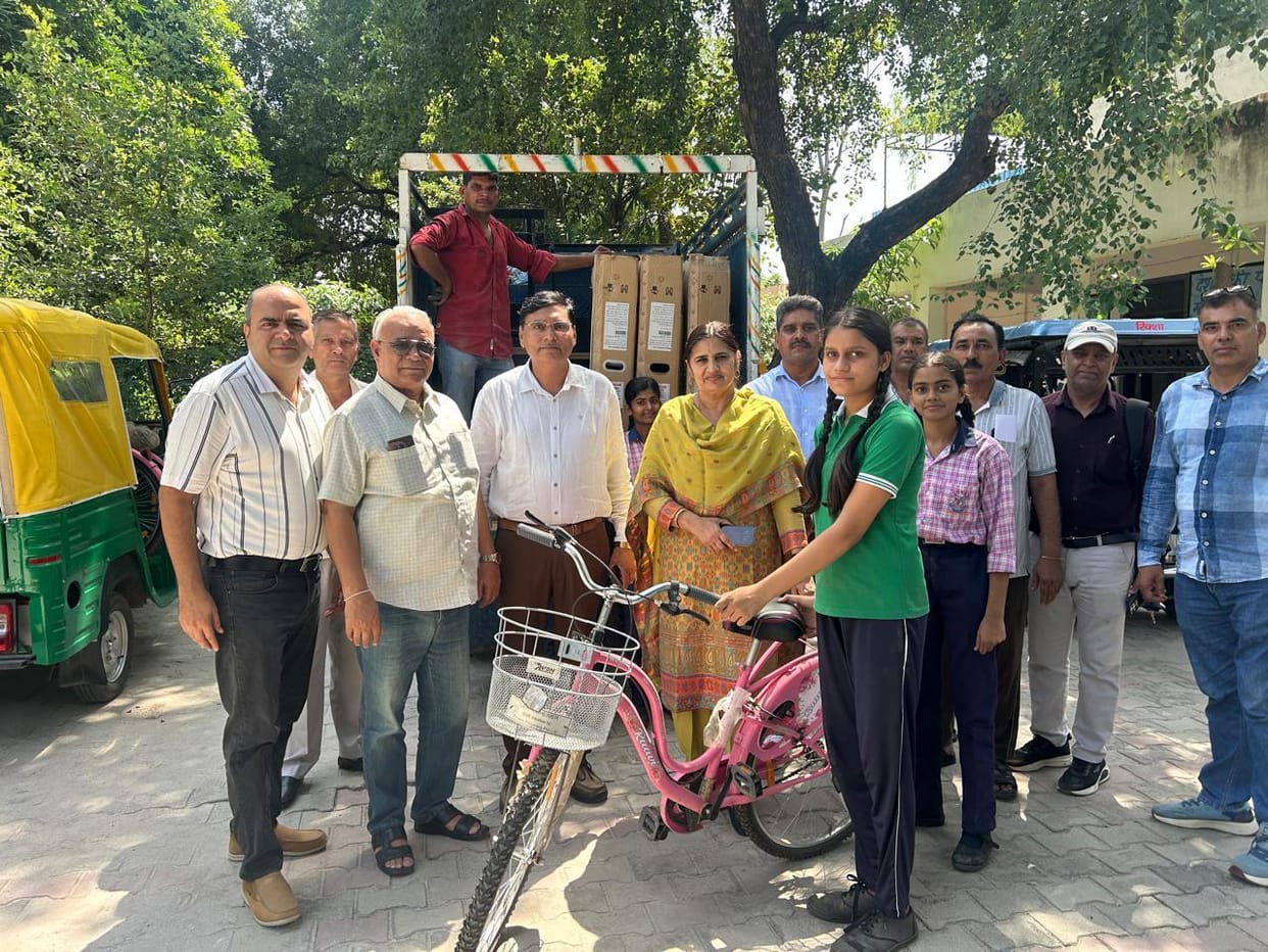 15 bicycles, 16 digital boards, and 10 computer tables were provided to government schools.