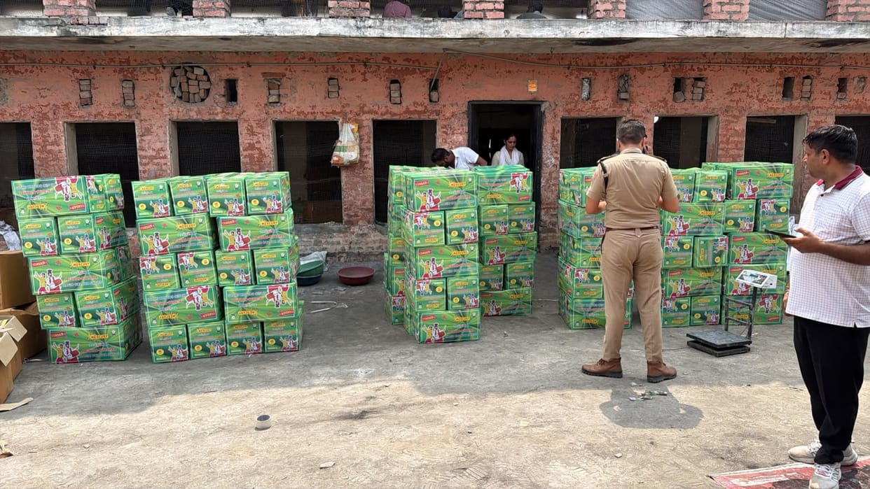 An illegal firecracker factory was operating inside a closed hatchery.