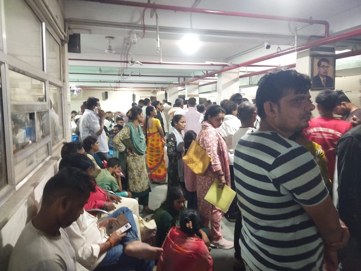 Patients distressed by heat and humidity at Lari's OPD.