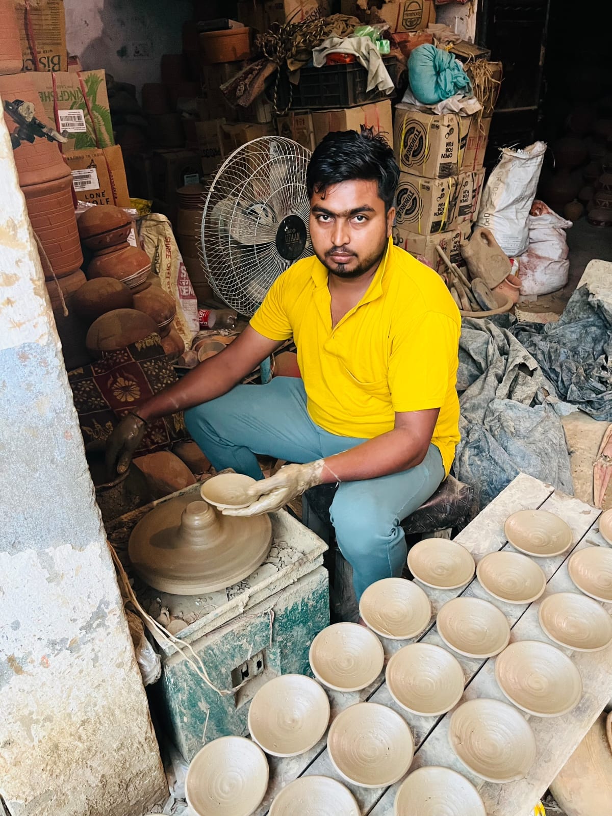 Potters prepared 2.5 lakh earthen lamps using clay brought from Panchkula.