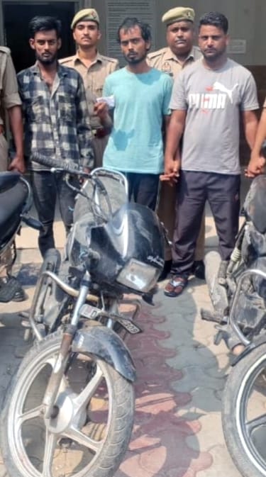 Three accused vehicle thieves arrested; three bikes recovered.